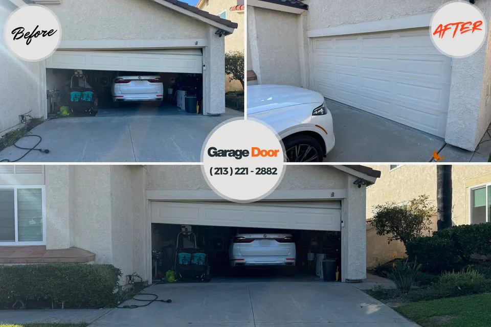 Before and after: garage door repair Irvington, KY
